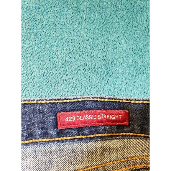 Lucky Brand Jeans Sz 42x32 Mens Blue Pants Stretch 429 Classic Striaght Dark - Picture 4 of 14